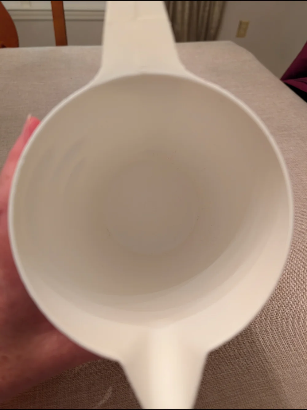 Vintage Retro White and Yellow Floral Plastic Pitcher with Lid